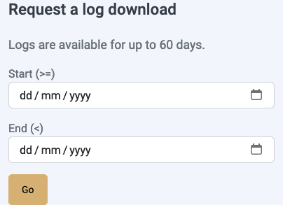 Request a log download